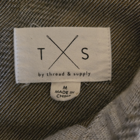 Thread & Supply Cropped Plaid Button-Up Shirt Jacket in Black, Gray, and Gold - Picture 4 of 6